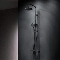 F0785A522 X-Joy Душ.система: зм-ач д/ванни/душу з ТМС, душ.штанга,верхній душ 220мм, ручн душ,чорний матовий (1 сорт)