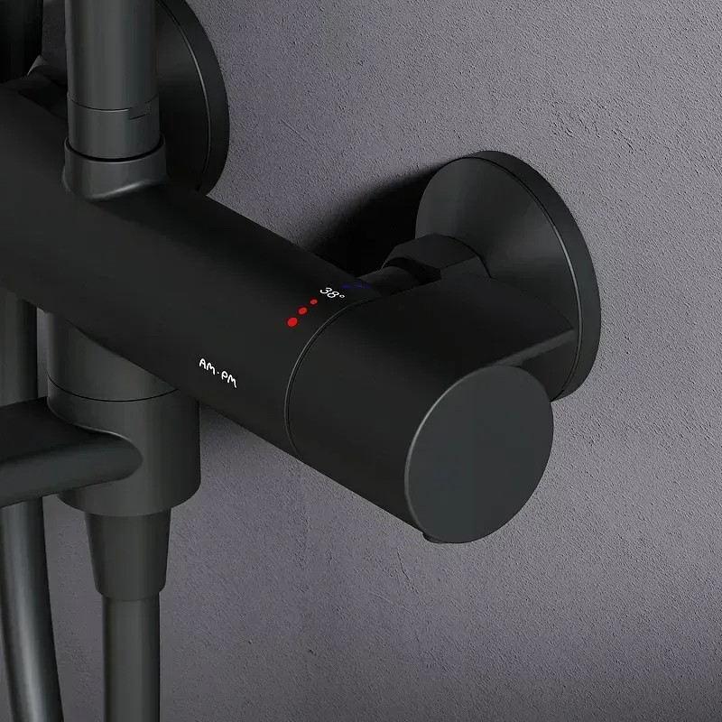 F0785A522 X-Joy Душ.система: зм-ач д/ванни/душу з ТМС, душ.штанга,верхній душ 220мм, ручн душ,чорний матовий (1 сорт) AM.PM фото 4