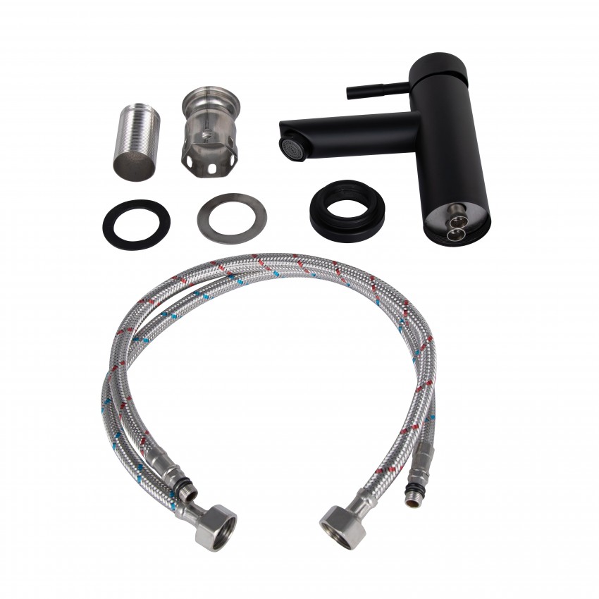 Змішувач для раковини низький Aria 001F, Black (k35) LDARI001FBLA43367 Lidz LIDZ фото 2