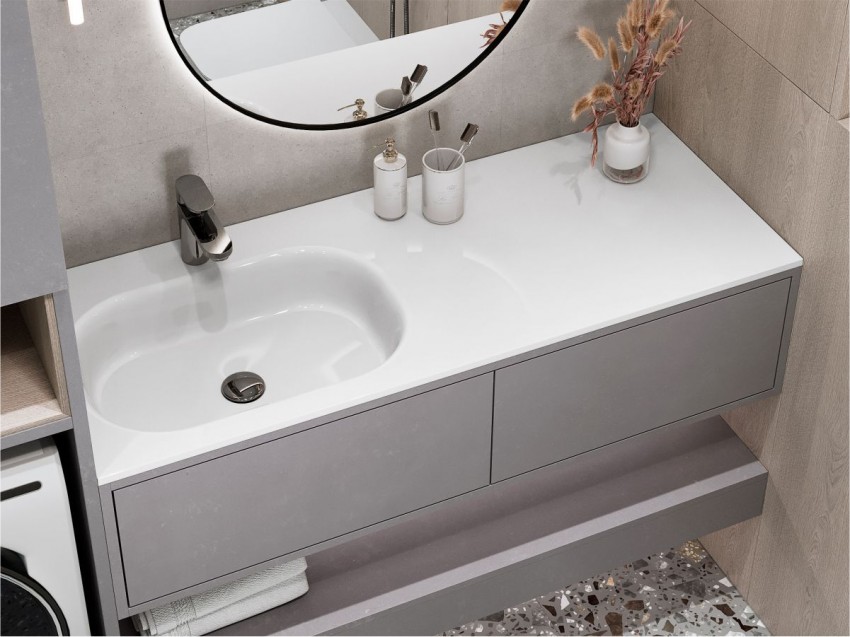 Умивальник LAKE 1250 L Miraggio MIRAGGIO