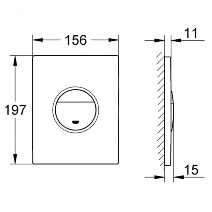 38765KF0 Nova Cosmopolitan, накладна панель змиву, чорний  (мат) (1 сорт) GROHE фото 2