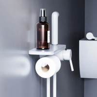 773500200 Jupiter, Вбудований в стіну змішувач з гіг душем і полицею, білий (1 сорт) Damixa фото 3