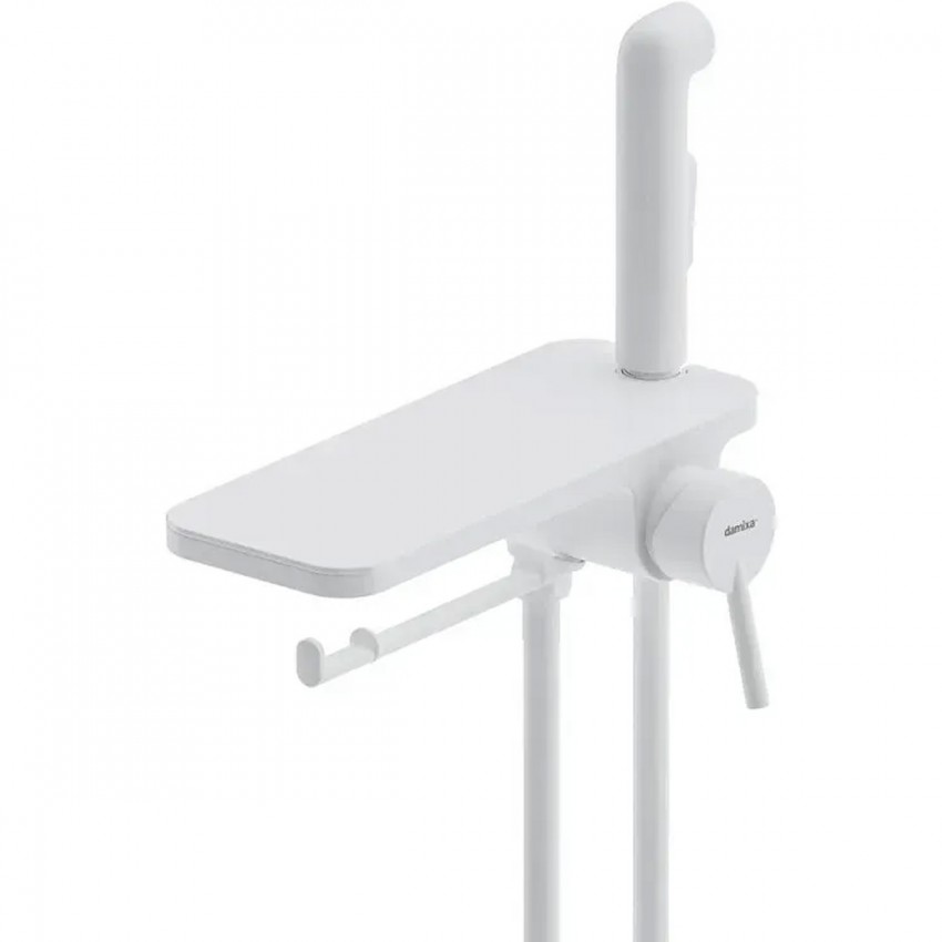 773500200 Jupiter, Вбудований в стіну змішувач з гіг душем і полицею, білий (1 сорт) Damixa фото 1