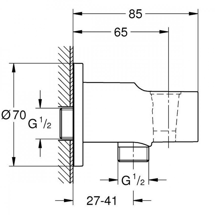 28628001 Tempesta Шлангове підключення з тримачем лійки (1 сорт) GROHE фото 3