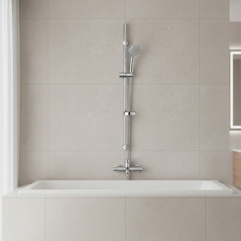 760100310 Contour, душ.комплект: ручн.душ 3 ф-ції d 81 мм, штанга 600 мм, шланг 1750 мм, шт ( (1 сорт) Damixa