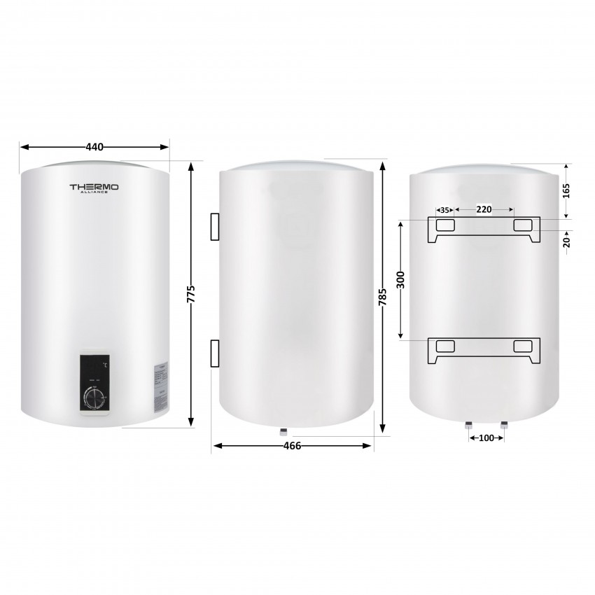 Водонагрівач електричний 80 л вертикальний, сухий ТЕН 2,0 кВт D80V20J3DK Thermo Alliance Thermo Alliance фото 1