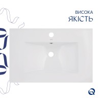 Раковина врізна меблева Albatross 720х460х180 мм, White, прямокутна, без донного клапана QT01113070CW1 Qtap QTAP фото 3