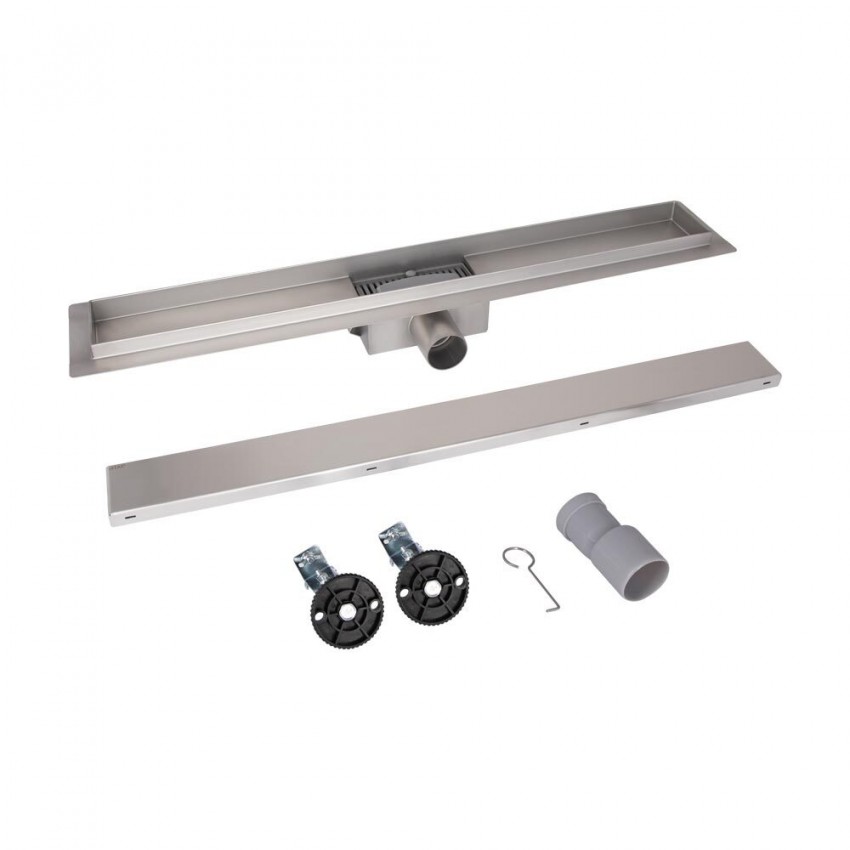 Лінійний трап із нержавіючої сталі Taurus Tile900 з сухим затвором під плитку Qtap QTAP фото 4