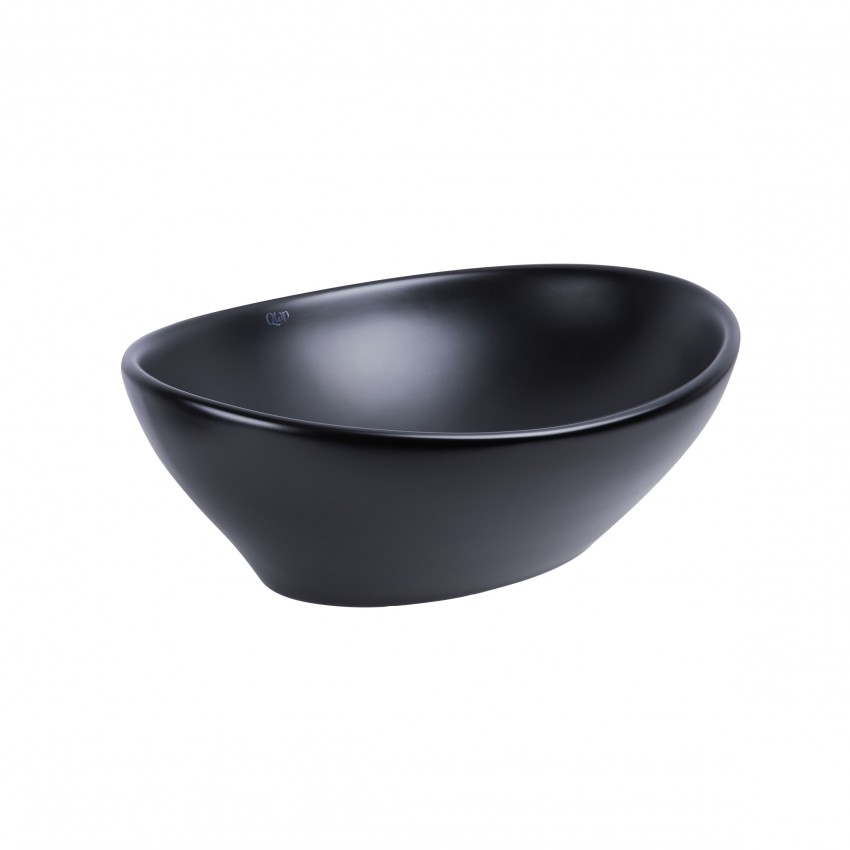 Раковина накладна Dove 415x340x140 мм, Matt Black, овальна, без донного клапана QT06116062AMB Qtap QTAP фото 3