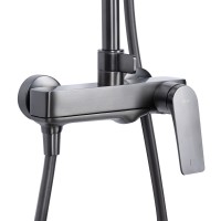 Душова система універсальна Vlasta New, Gunmetal Black PVD (k35) на три споживача (з виливом) QTVLA111GMB45651 Qtap QTAP фото 3