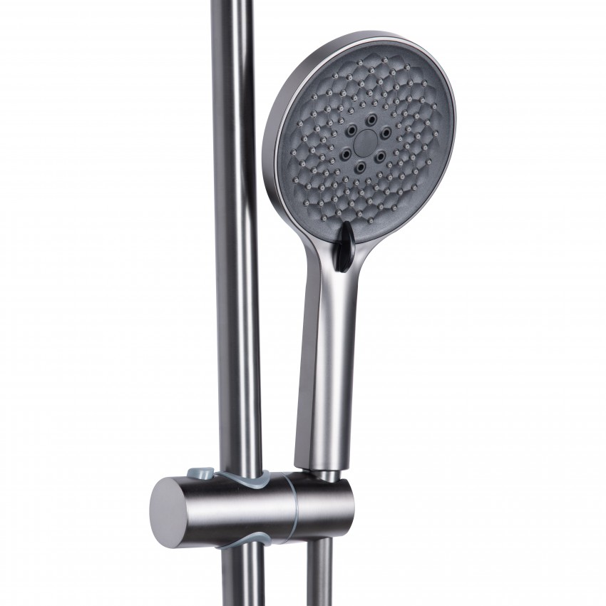 Душова система універсальна Vlasta New, Gunmetal Black PVD (k35) на три споживача (з виливом) QTVLA111GMB45651 Qtap QTAP фото 4