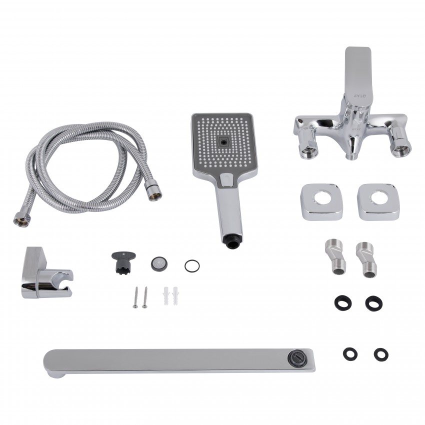 Змішувач для ванни Presto, Chrome (k35) з довгим поворотним виливомта душовим гарнітуром QTPRE2601CRM45573 Qtap QTAP фото 4