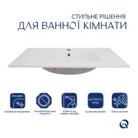 Раковина врізна меблева Albatross 820х460х180 мм, White, прямокутна, без донного клапана QT01113080CW1 Qtap QTAP фото 2