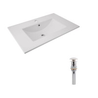 Комплект Albatross: Раковина врізна меблева 720x460x180 мм, White, прямокутна + Донний клапан Pop-up PU02O QTAP