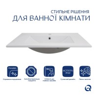 Комплект Albatross: Раковина врізна меблева 720x460x180 мм, White, прямокутна + Донний клапан Pop-up PU02O QTAP фото 2