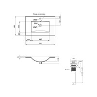 Комплект Albatross: Раковина врізна меблева 720x460x180 мм, White, прямокутна + Донний клапан Pop-up PU02O QTAP фото 1