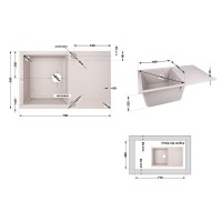 Мийка для кухні (COL-06) 790x495/230 Lidz LIDZ фото 1