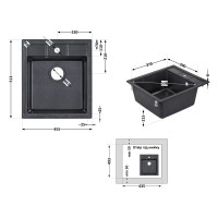 Мийка для кухні (BLA-03) 460х515/200 Lidz LIDZ фото 1