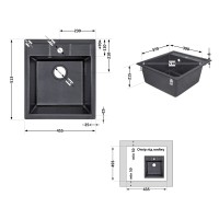 Мийка для кухні (BLM-14) 460х515/200 Lidz LIDZ фото 1