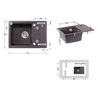 Мийка для кухні (GRF-13) 620x435/200 Lidz LIDZ фото 1