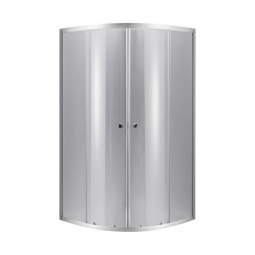 Душова кабіна Latwa SC90x90.SAT.LOW.DGR полукругла, для низького піддону, висота 185 см, скло темне тоноване 4 мм, без піддону Lidz LIDZ