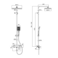 Душова система універсальна Sloup, Chrome термостатична, на два споживача QTSL57103KNC Qtap QTAP фото 1