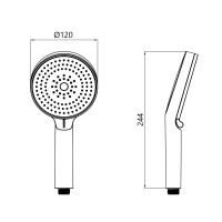 Лійка для ручного душу Rucni, d130 мм, Chrome округла QTRUC125CRM45950 Qtap QTAP фото 1