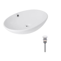 Комплект Qtap Dove: Раковина накладна овальна 635x420x150 мм White + Донний клапан PU02O QTAP