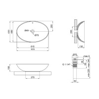 Комплект Qtap Dove: Раковина накладна овальна 635x420x150 мм White + Донний клапан PU02O QTAP фото 1