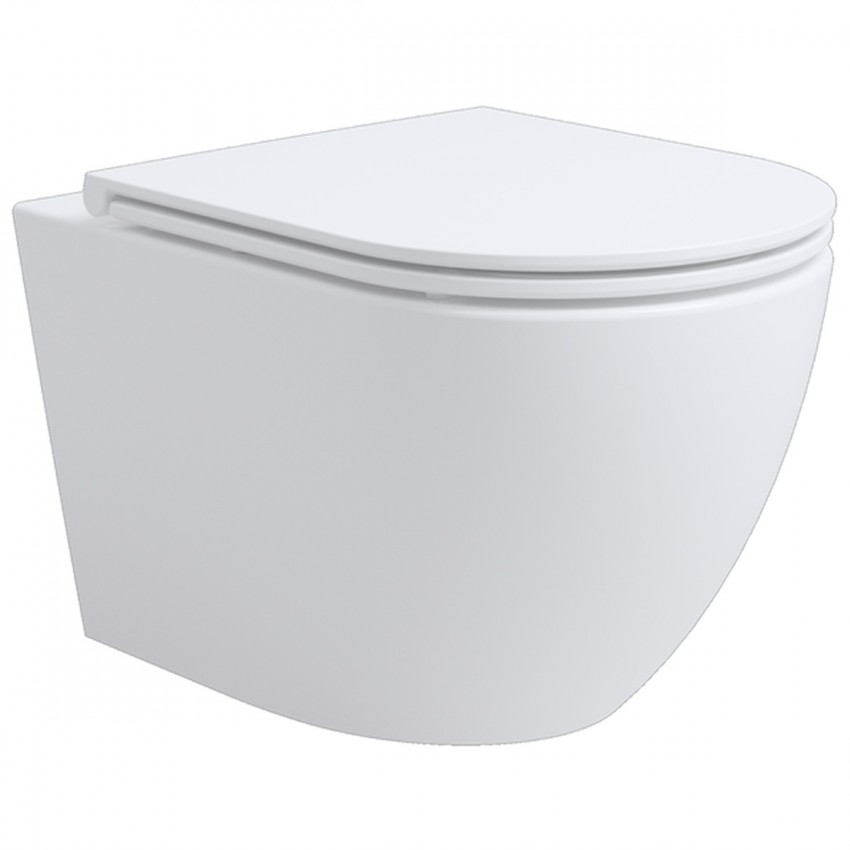 3810830 Aero Підвісний безобідковий унітаз з кришкою soft-close, Vortex Flush, білий глянець (1 сорт) DEVIT