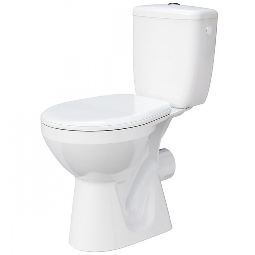 K33-007 Компакт 890 MITO GREY 010 SEAT PP UA з поліпропіленовим сидінням, горизонтальний випуск, боковий підвід води (1 сорт) MITO