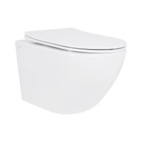 Унітаз підвісний Jay Rimless 485×360×320 мм, White, з сидінням Slim Duroplast/ Soft-close/ Quick Relase QT07335177RW Qtap QTAP