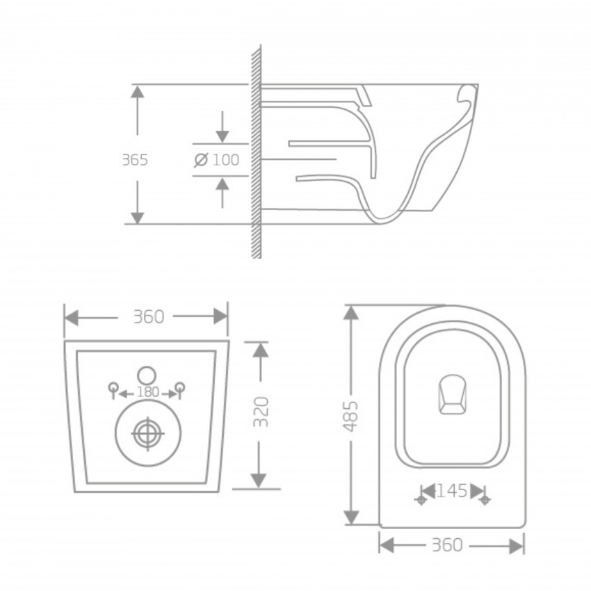 Унітаз підвісний Jay Rimless 485×360×320 мм, White, з сидінням Slim Duroplast/ Soft-close/ Quick Relase QT07335177RW Qtap QTAP фото 1