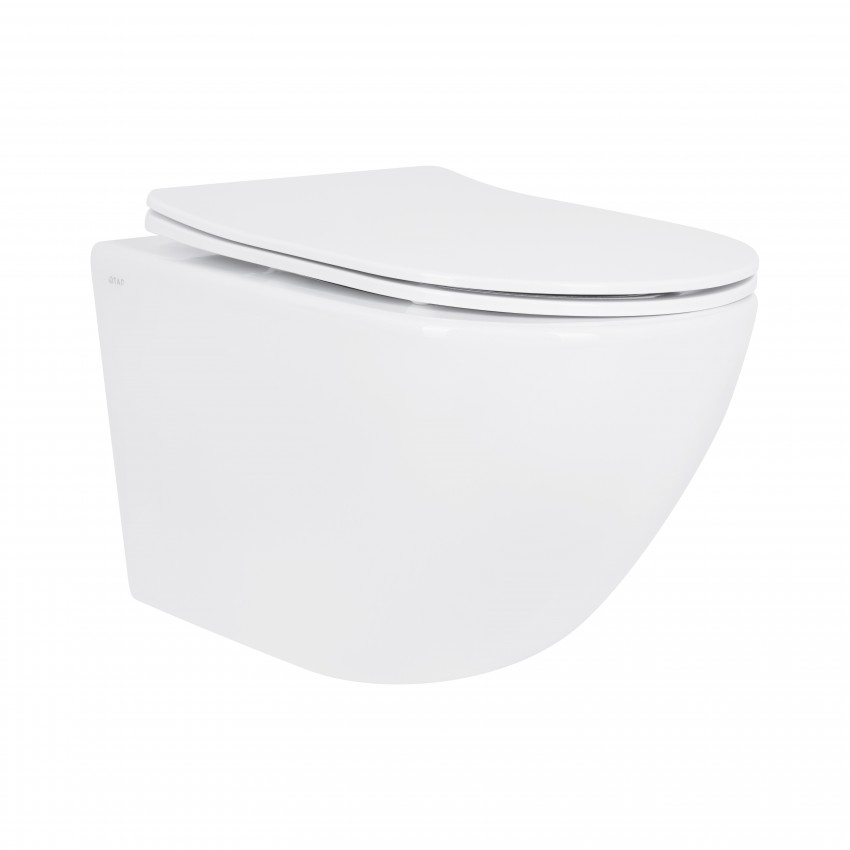 Унітаз підвісний Jay Rimless 485×360×320 мм, White, з сидінням Slim Duroplast/ Soft-close/ Quick Relase QT07335177RW Qtap QTAP