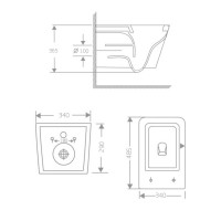 Унітаз підвісний Crow Rimless 485х340х330 мм, White, з сидінням Slim Duroplast/ Soft-close/ Quick Release QT05335171RW Qtap QTAP фото 1