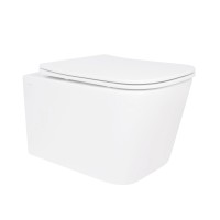Унітаз підвісний Crow Rimless 485х340х330 мм, White, з сидінням Slim Duroplast/ Soft-close/ Quick Release QT05335171RW Qtap QTAP