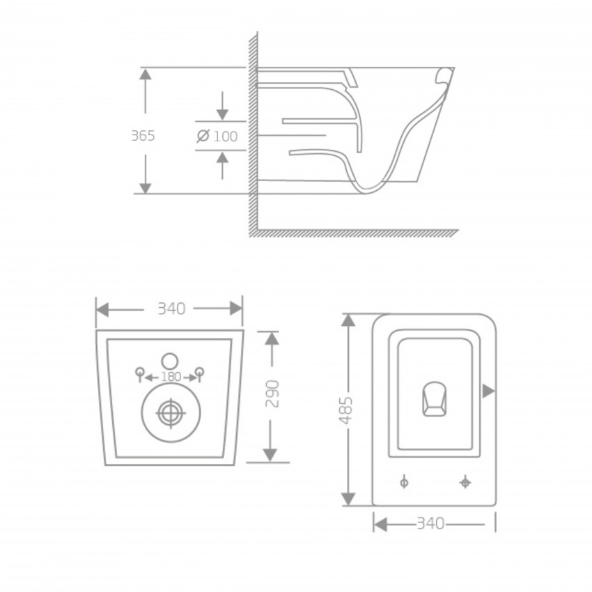 Унітаз підвісний Crow Rimless 485х340х330 мм, White, з сидінням Slim Duroplast/ Soft-close/ Quick Release QT05335171RW Qtap QTAP фото 1