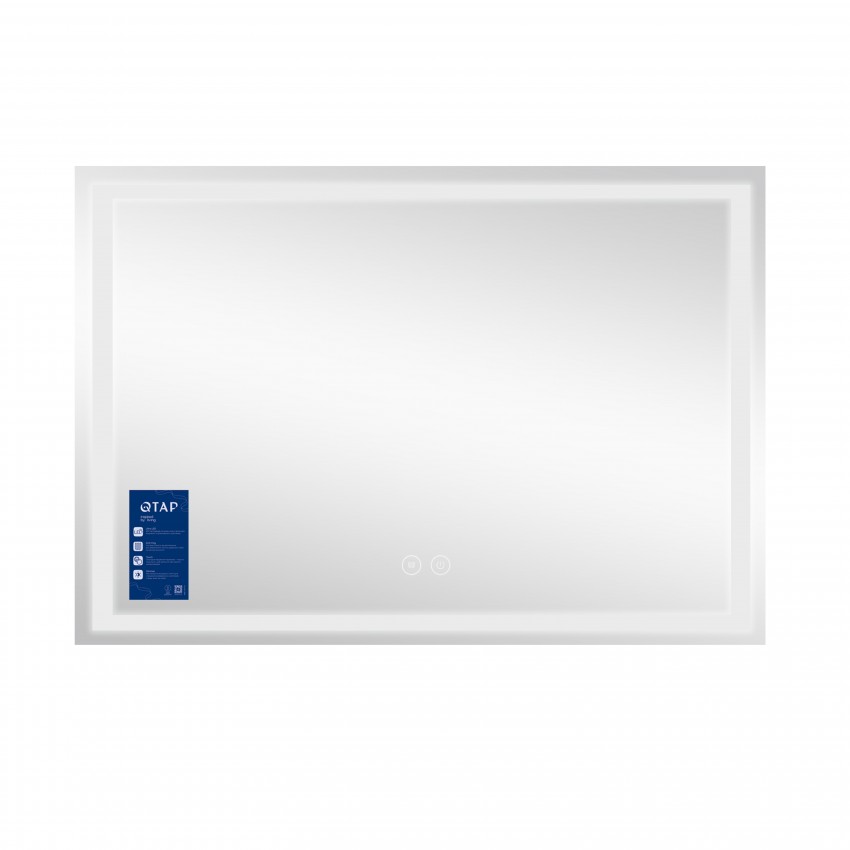 Дзеркало настінне Mideya (MI1) 1200х800 мм, прямокутне, з LED-підсвіткою Touch, антизапотіванням, димером Qtap QTAP фото 3