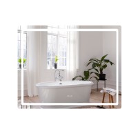 Дзеркало настінне Mideya (MI2) 1000х800 мм, прямокутне, з LED-підсвіткою Touch, антизапотіванням, димером Qtap QTAP