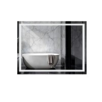 Дзеркало настінне Mideya (MI1) 900х700 мм, прямокутне, з LED-підсвіткою Touch, антизапотіванням, димером Qtap QTAP