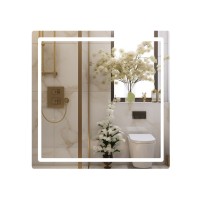 Дзеркало настінне Mideya (MI9) 800x800 мм, прямокутне, з LED-підсвіткою Touch, антизапотіванням, димером Qtap QTAP