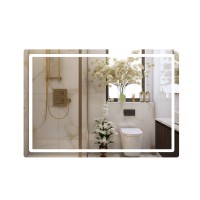 Дзеркало настінне Mideya (MI9) 1000х700 мм, прямокутне, з LED-підсвіткою Touch, антизапотіванням, димером Qtap QTAP