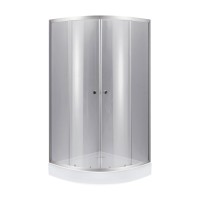 Lidz Набор: Душевая кабина Latwa SC90x90.SAT.LOW.DGR, полукруглая, стекло тонированное 4 мм + Душевой поддон Kapielka ST90x90x14 LIDZ