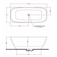 V297BO/V2970XBO800S BRIO Ванна із штучного каменю 170 x 72 x 56h, білий матовий (1 сорт) TREESSE фото 1