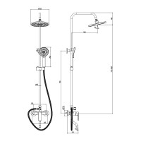 550541C Lite Душова система з виливом, хром (1 сорт) DEVIT фото 1