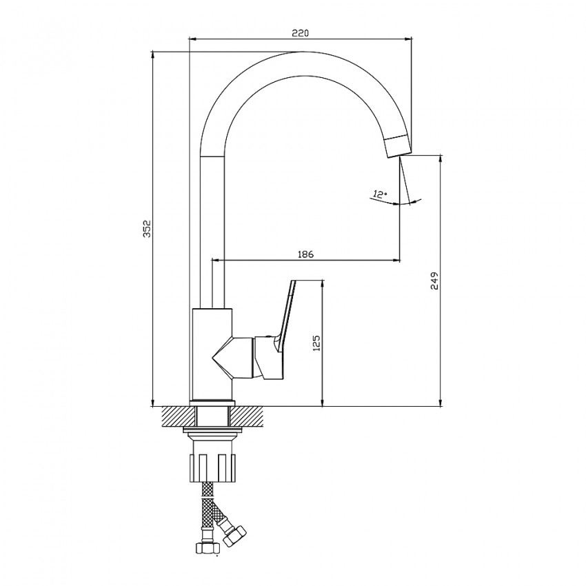 550545C Lite Змішувач д/кухні, хром (1 сорт) DEVIT фото 1
