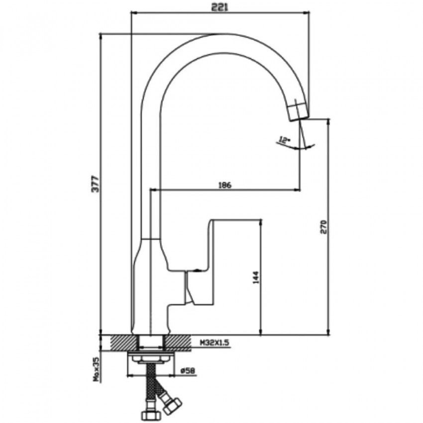 5450041 Harmony Змішувач д/кухні, хром (1 сорт) DEVIT фото 1