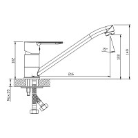 550546C Lite Змішувач д/кухні з довгим виливом, хром (1 сорт) DEVIT фото 1