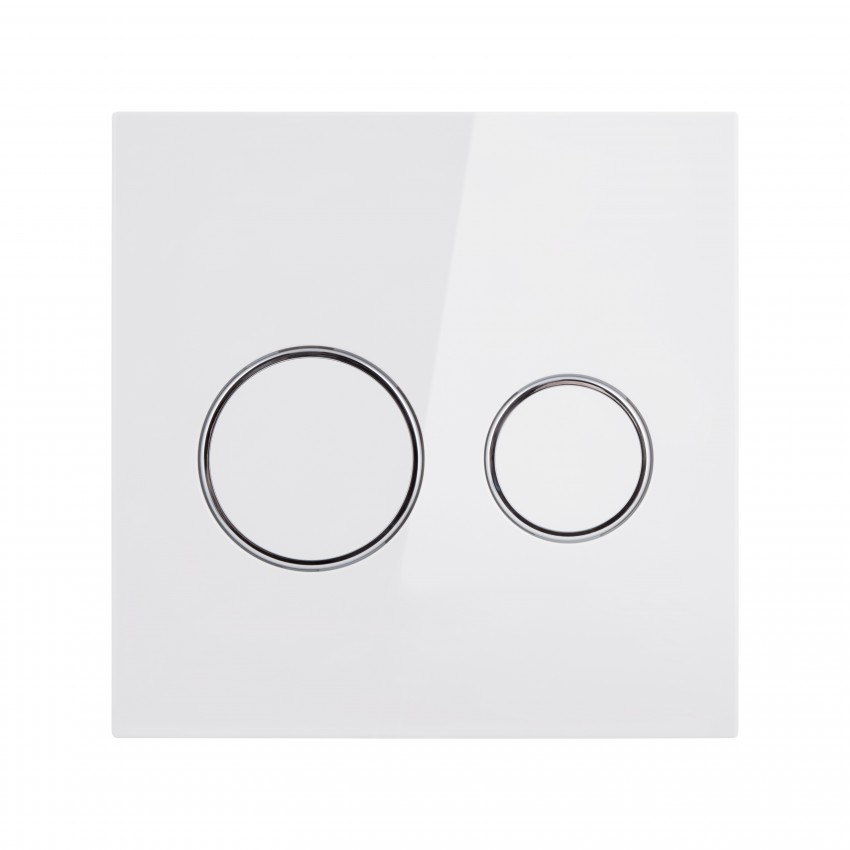 Клавіша змиву Nest UNI 190x190x13 мм, Glass White, кругла QT0211P01V1176W Qtap QTAP