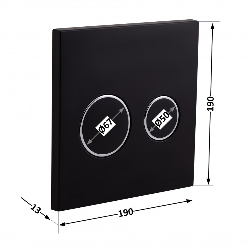 Клавіша змиву Nest UNI 190x190x13 мм, Matt Black, кругла QT0211P01V1178MB Qtap QTAP фото 1